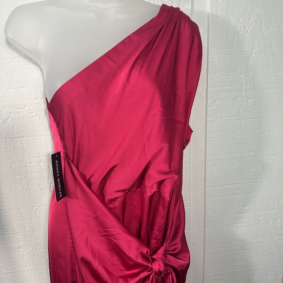 Donna Morgan Women's Pink One-Shoulder Midi Dress Size 10 NWT - Picture 5 of 11